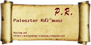 Paleszter Rémusz névjegykártya